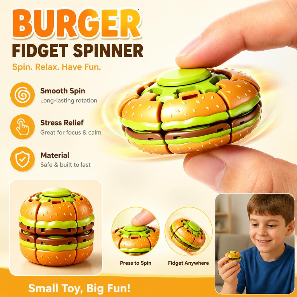 Fidget Spinner Bearing - Humburger Fidget Spinner Toy Rotating Stress