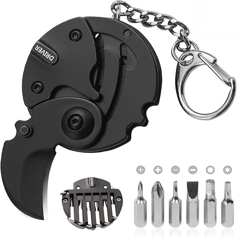 Edc Carry Coins - Multifunctional Folding Coin Keychain Tool, Hex