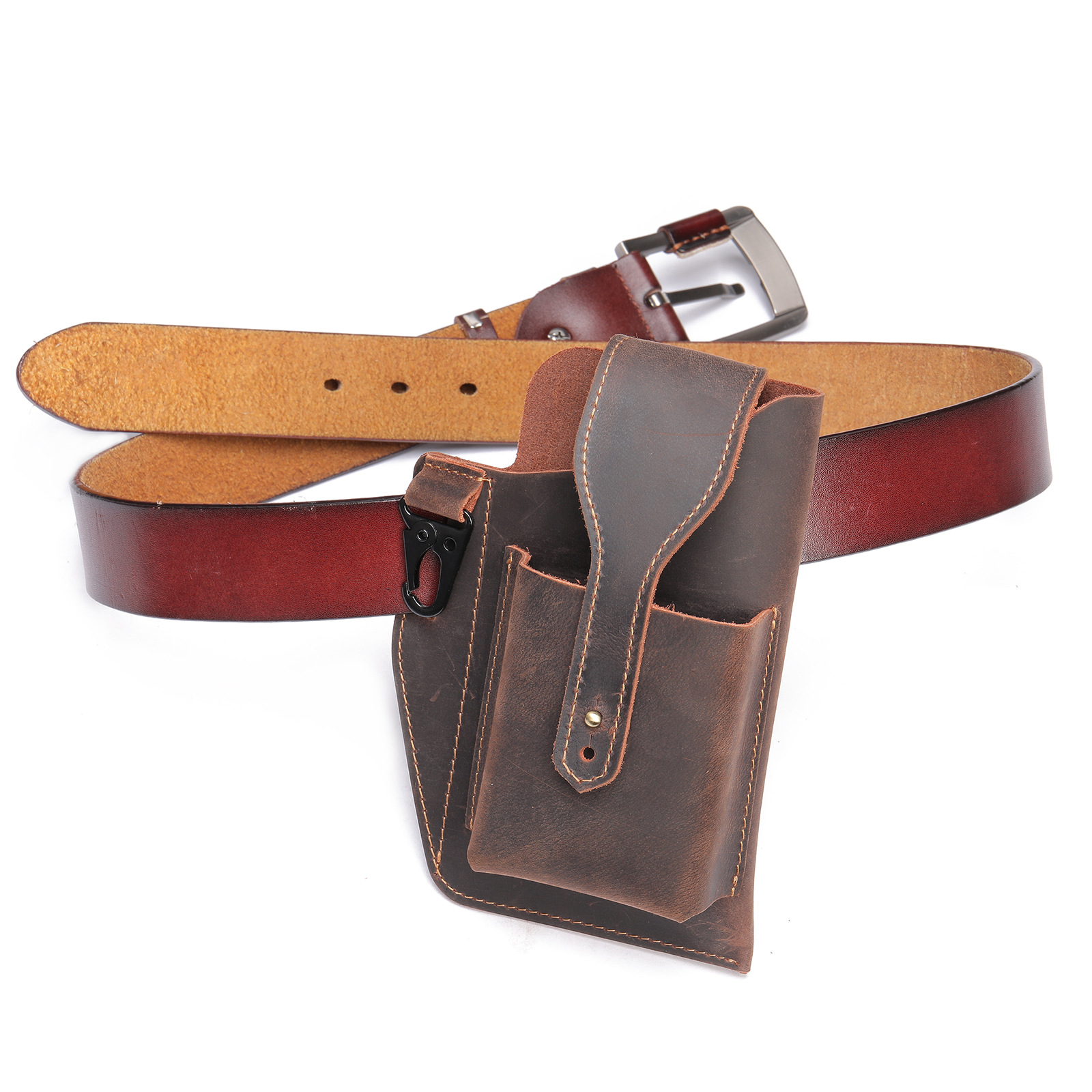 Crazy Horse Leather Phone Hols - đánh giá và giá Leather Edc. Carry Pouch