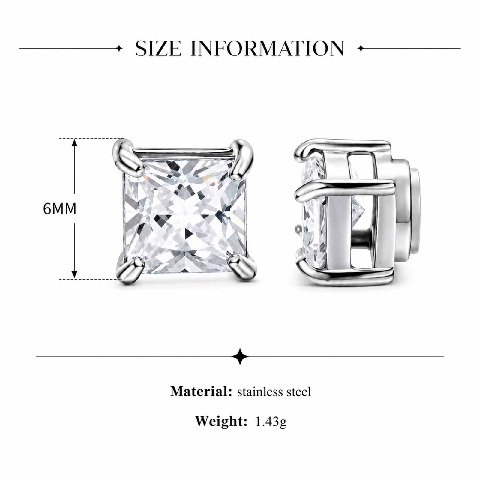 Square Zirconia Magnetic Clip  - đánh giá và giá Money Clip Magnetic