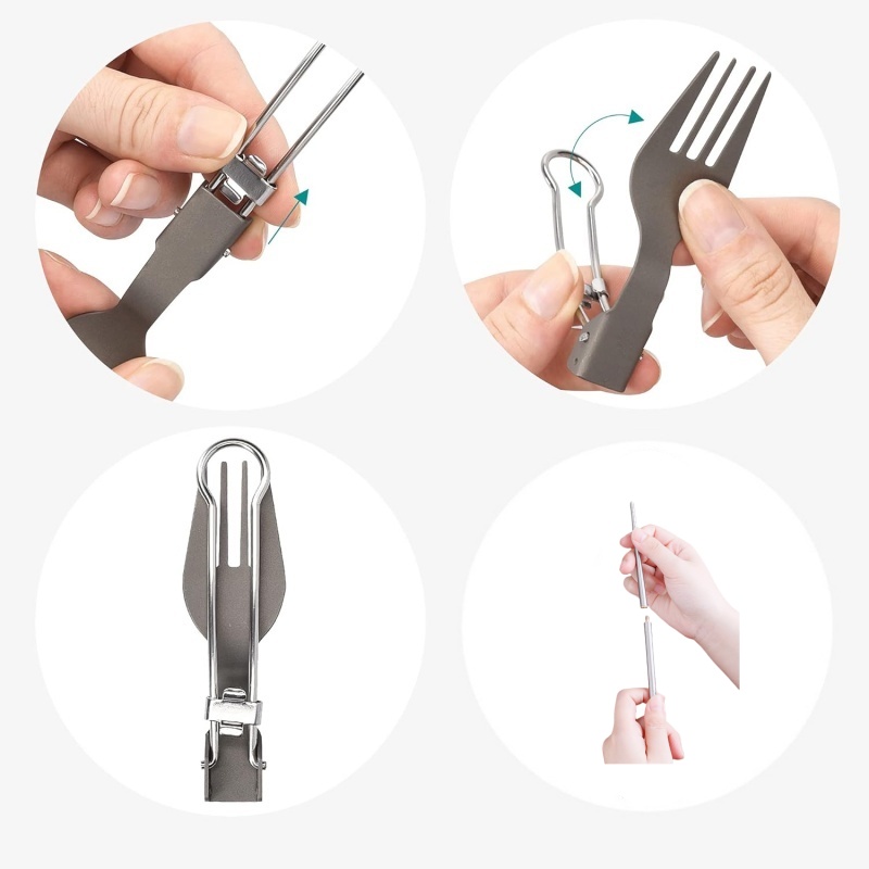 Titanium Foldable Utensil Set  - đánh giá và giá Edc Everyday Carry Knives