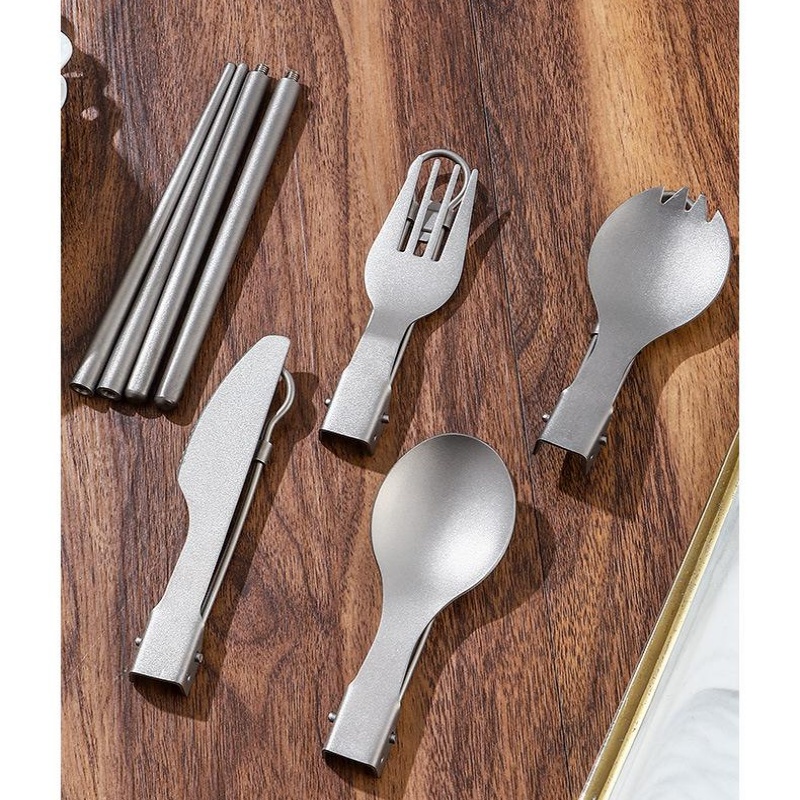 Titanium Foldable Utensil Set  - đánh giá và giá Edc Everyday Carry Knives