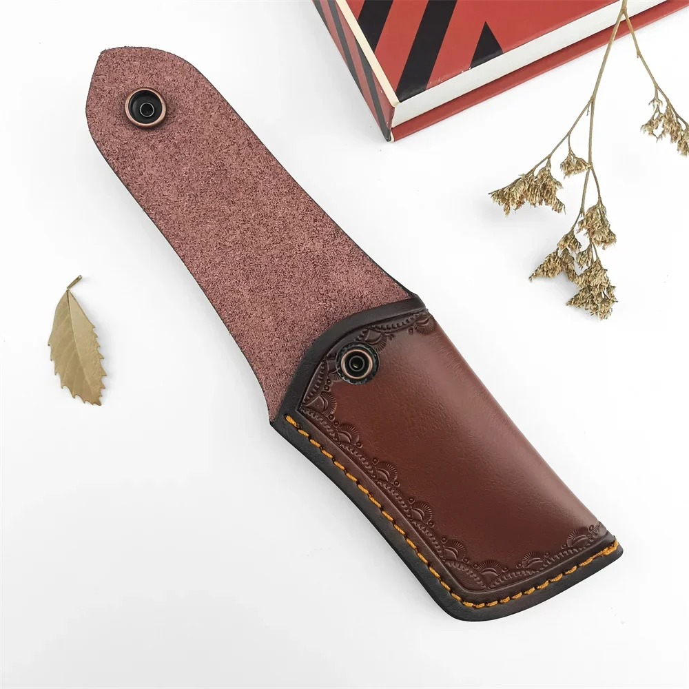 Brown Embossed Leather Knife S - đánh giá và giá Edc Carry Belt Leather