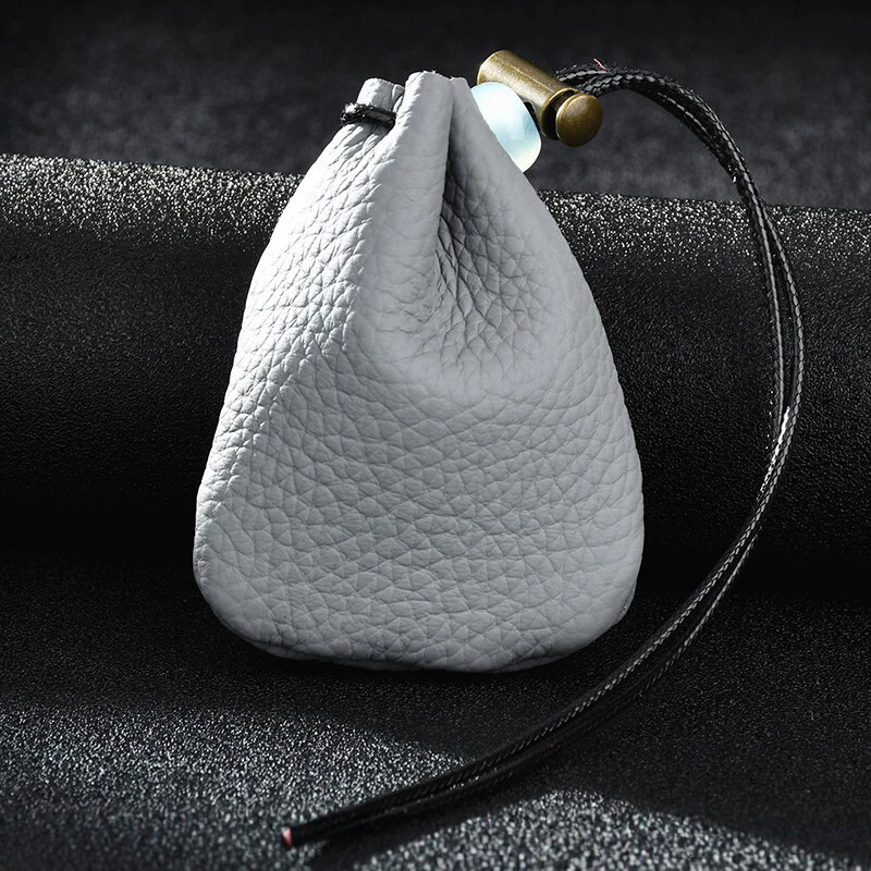 Premium Genuine Leather Drawst - đánh giá và giá Leather Edc. Carry Pouch